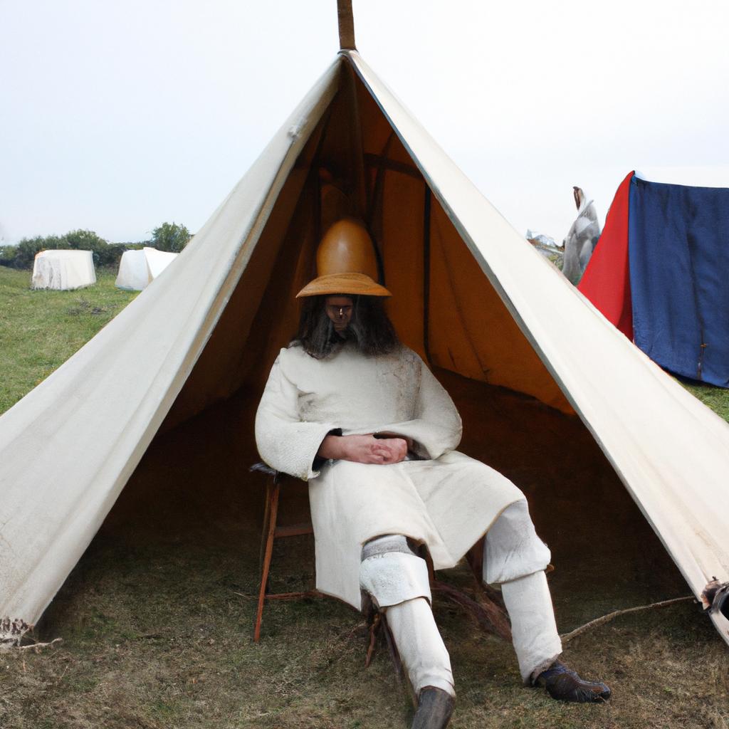 Person engaging in historical reenactment