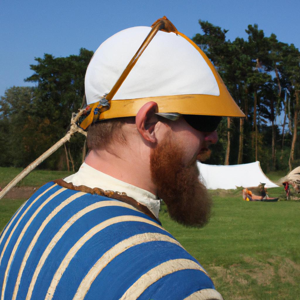 Person engaging in historical reenactment